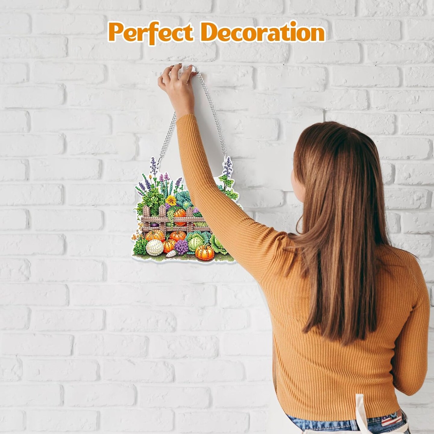 Hanging Diamond Art Painting Farm Pendants Kits for Adults Kids (S358)