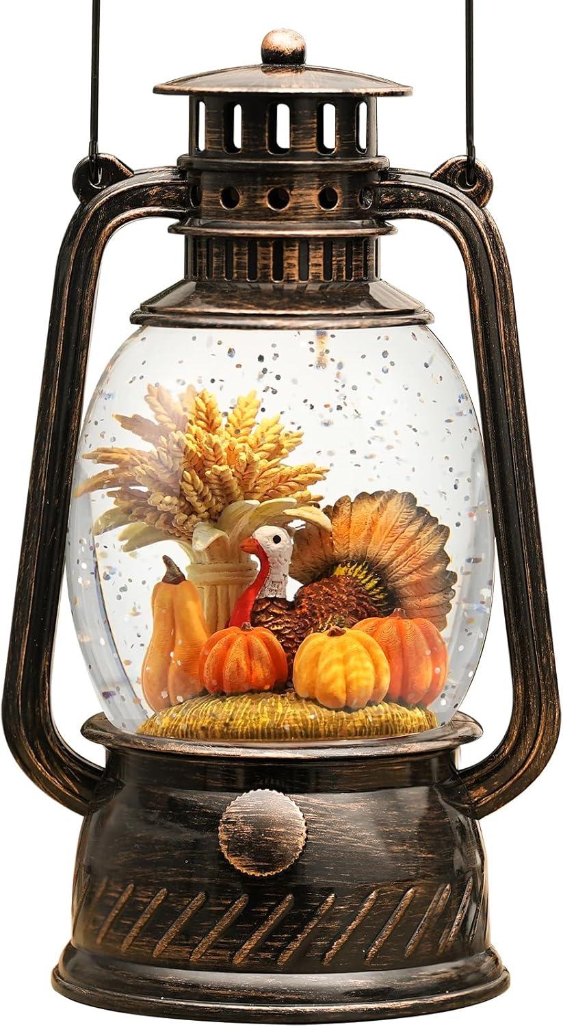 Thanksgiving Decoration Snow Globes Fall Gifts with Time Fall Snow