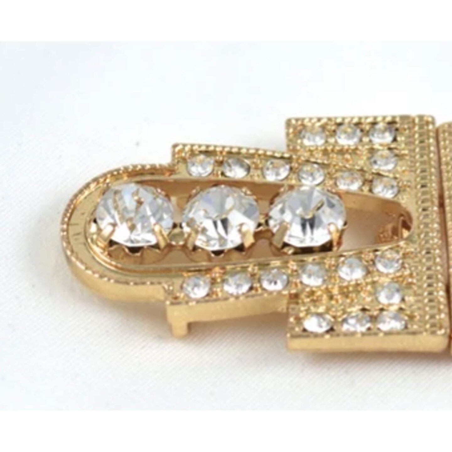 1 Buckle Gold Rhinestone Clasp 2.6" Vintage Hook Closure for Coats, Invitations & Gift Boxes
