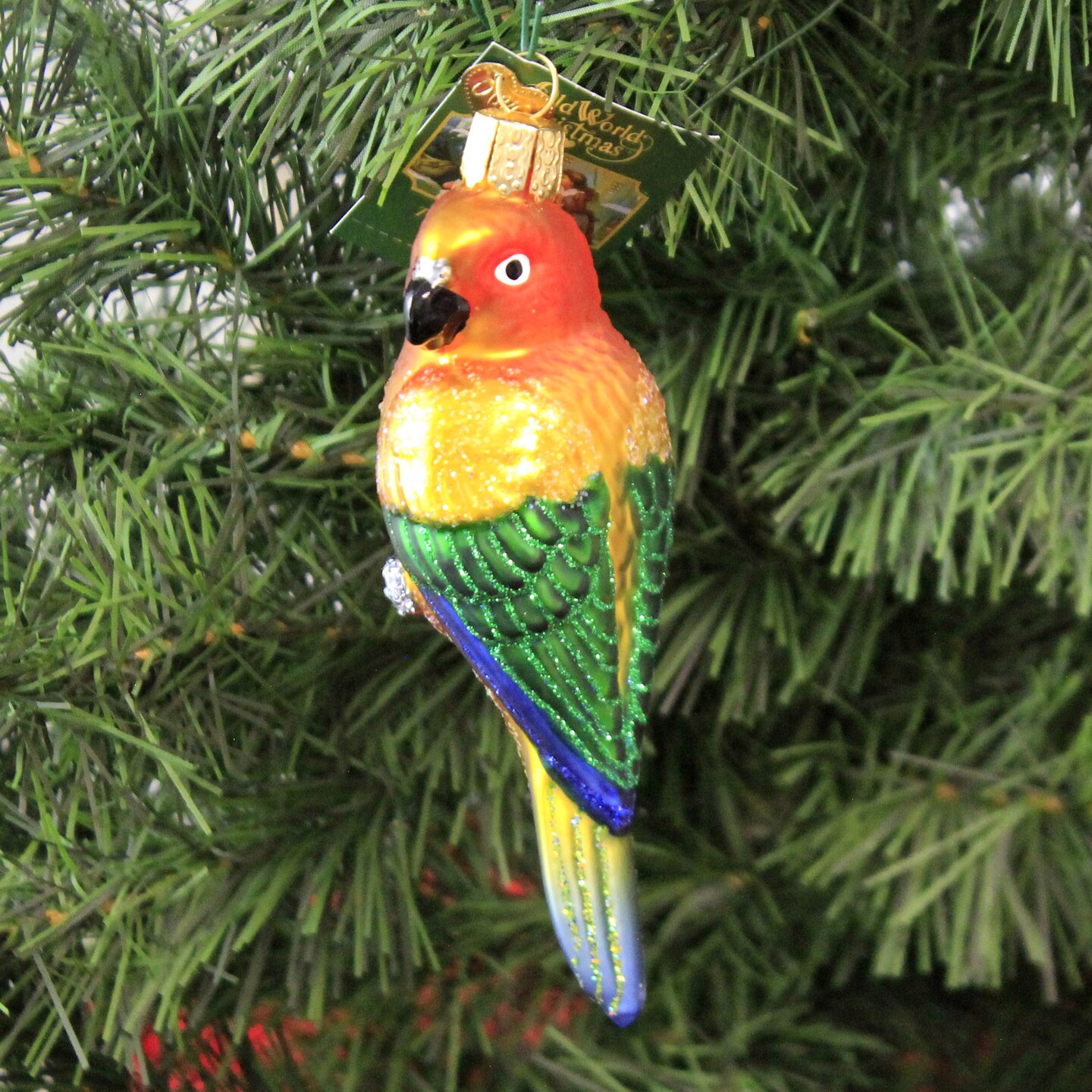 Old World Christmas 4.75 In Sun Conure Tree Ornament , Ornament Vocal Lively