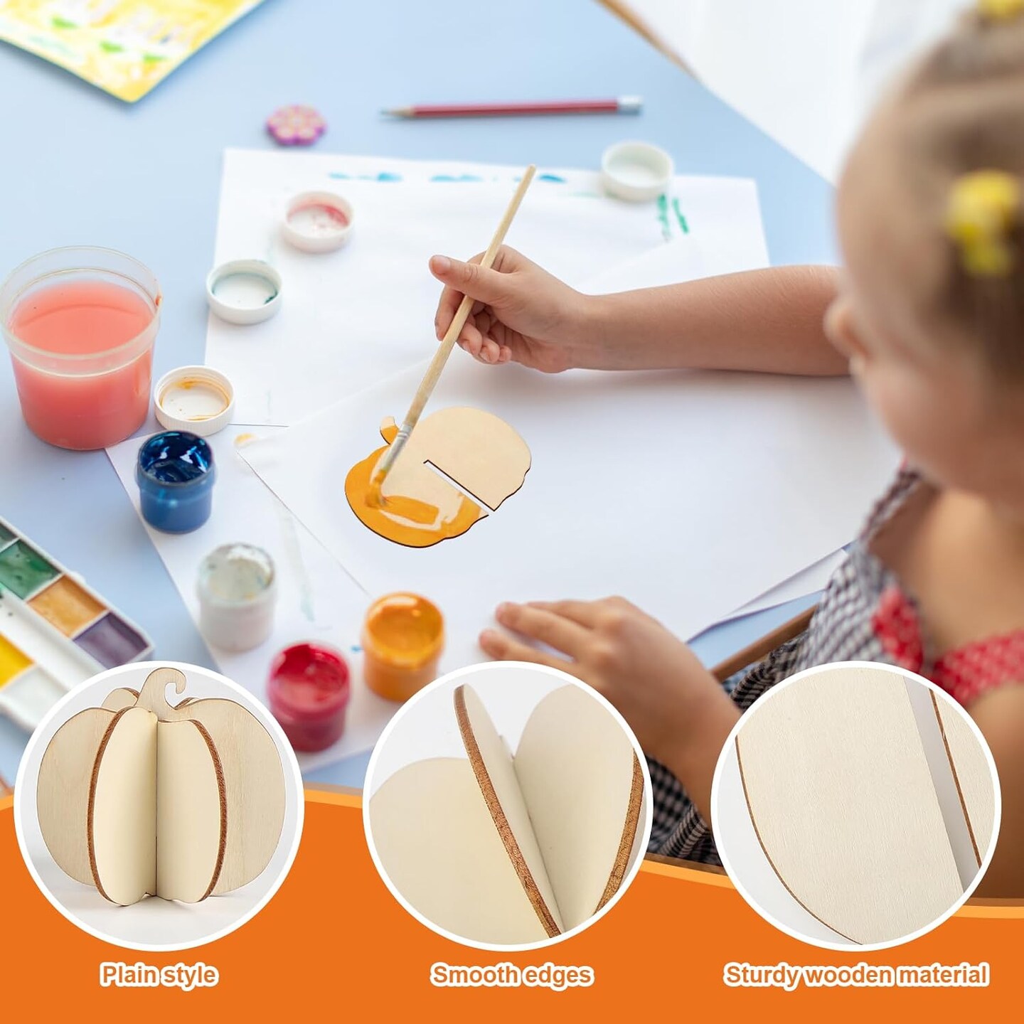 DIY Fall 3D Pumpkins Wood Crafts to Paint for Kids Adults