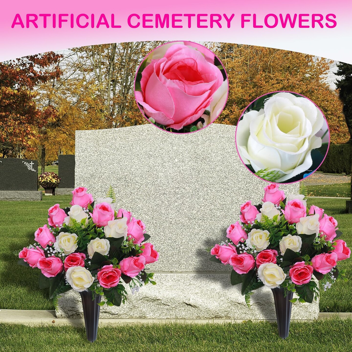 Set of 2 Artificial Cemetery Flowers