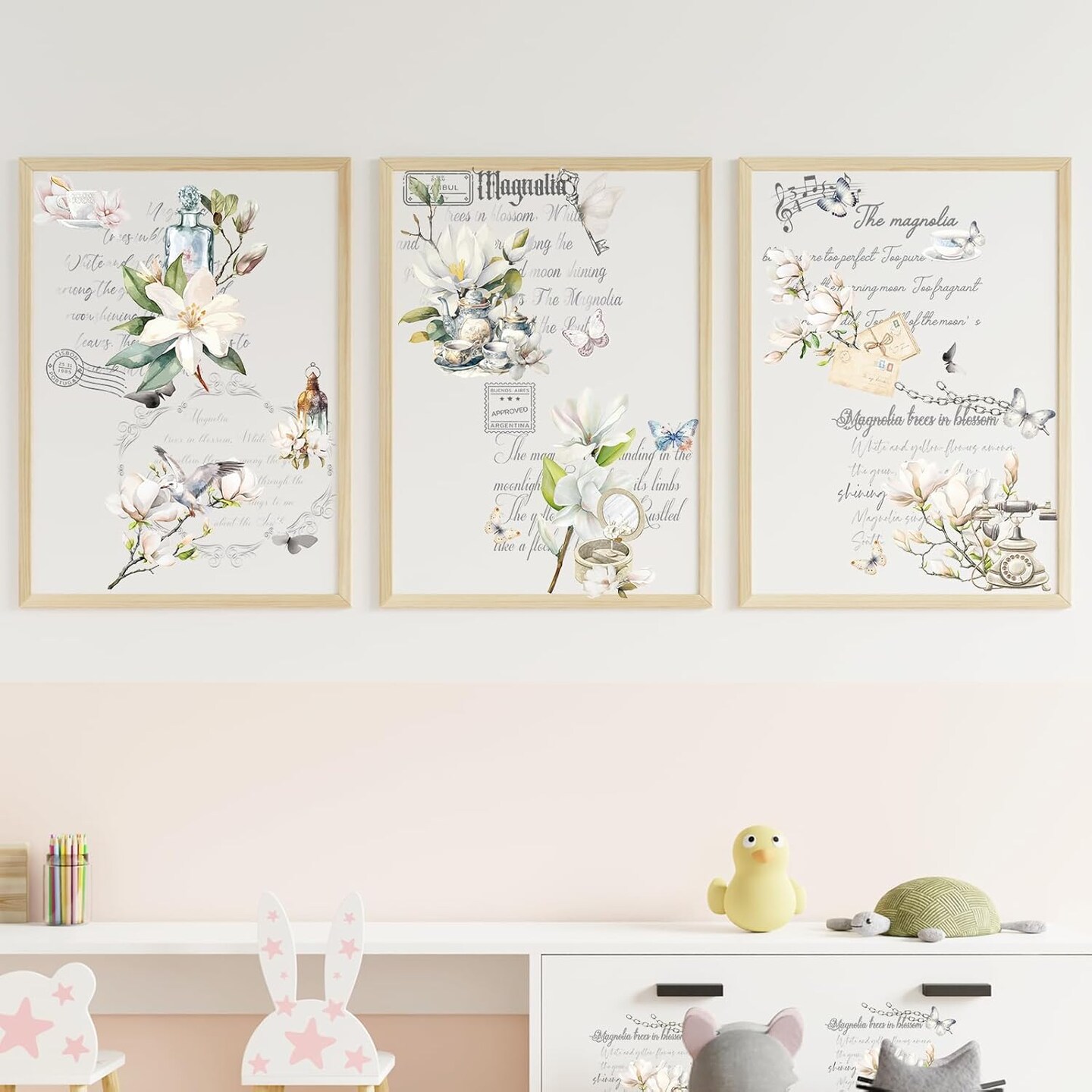 16 Sheets Vintage Floral Rub on Transfers