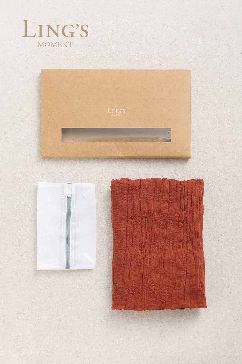 Terracotta Gauze Cheesecloth Table Runner for Fall (Terracotta)