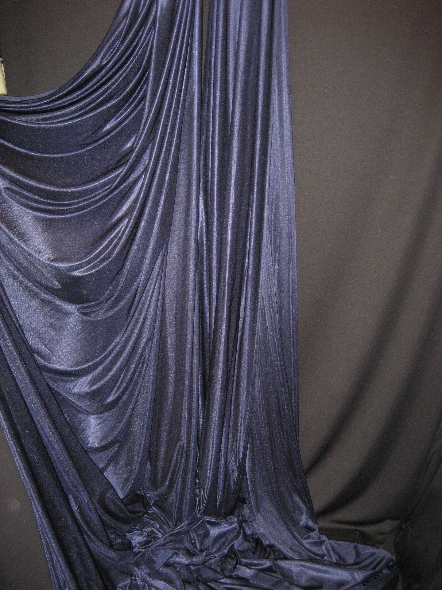 1 Yard Navy Blue Polyester Fabric Low Stretch For Aerial Use Backdrops Crafts 108&#x2033;-120&#x2033; Wide