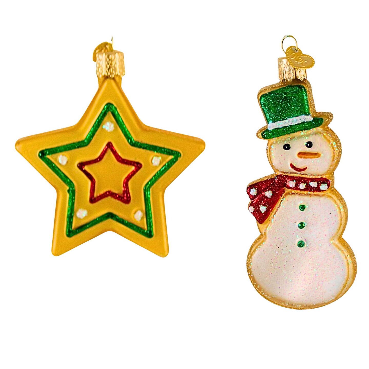 Old World Christmas 5.5 Inch 2 Piece Sugar Cookie Set Christmas Tree ...