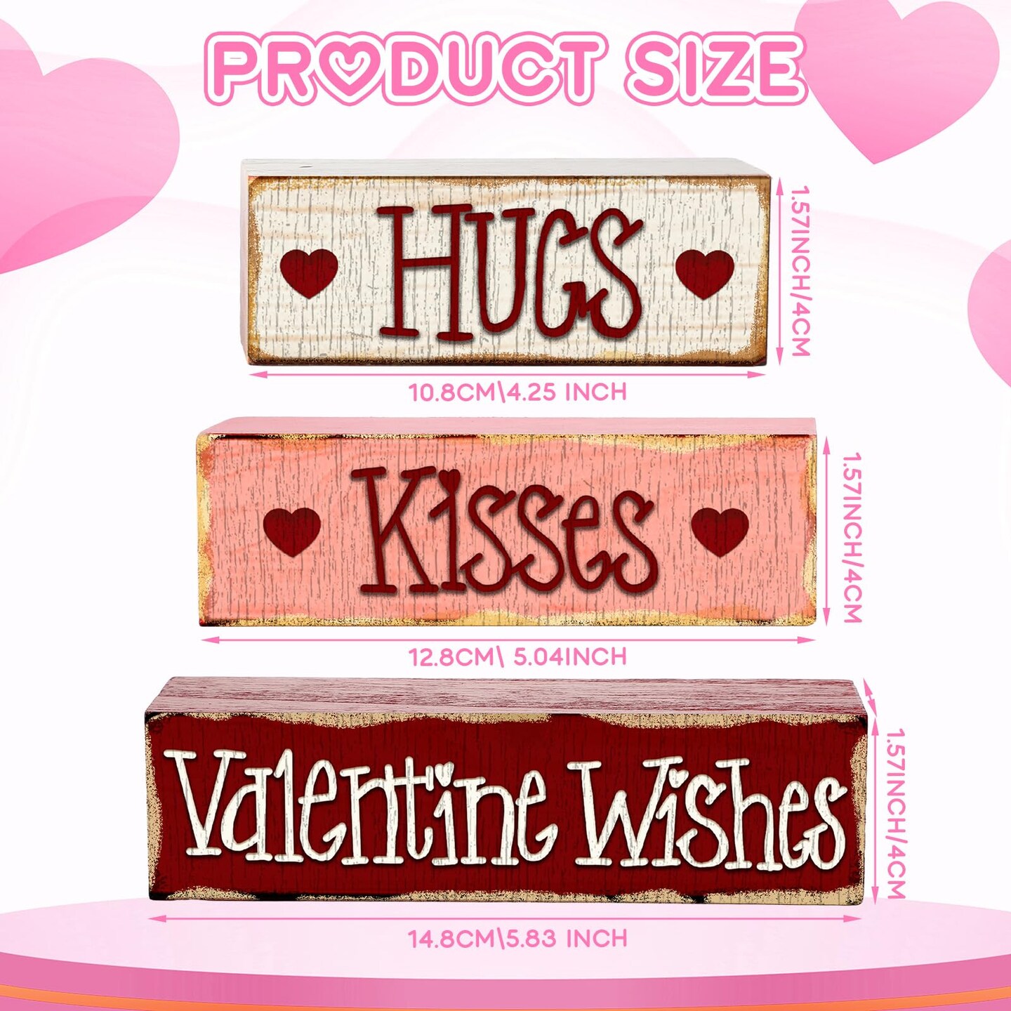 3 Pcs Valentine Table Decoration Signs Tiered Tray Valentine Wooden Love  Blocks Heart Wood Freestanding Decor for Farmhouse Centerpiece Wedding  Gift(Classic Style) | Michaels