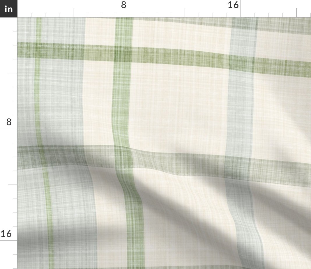 Cottagecore Grandmillennial Watercolor Plaid Custom Printed Fabric by Spoonflower Various Fabrics by the Yard or Fat Quarter