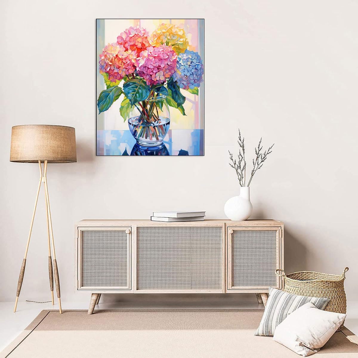 Colorful Flower Stamped Cross Stitch Kit – 11CT Pre-Printed Canvas for Beginners & Adults, DIY Needlepoint Embroidery, 11.8×15.8 Inch