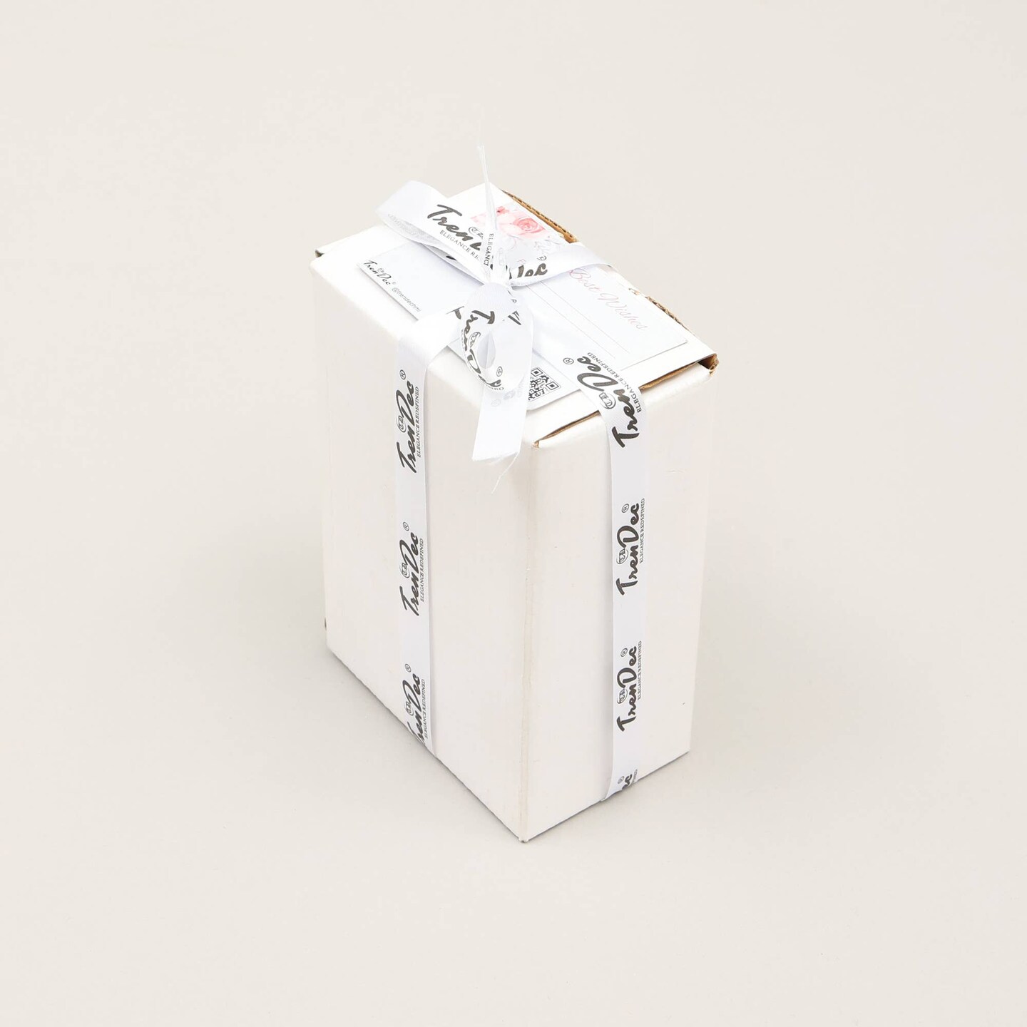 Wooden Printed White Card Box with Cards - 4.75&#x22;x3.35&#x22;x1.75&#x22;