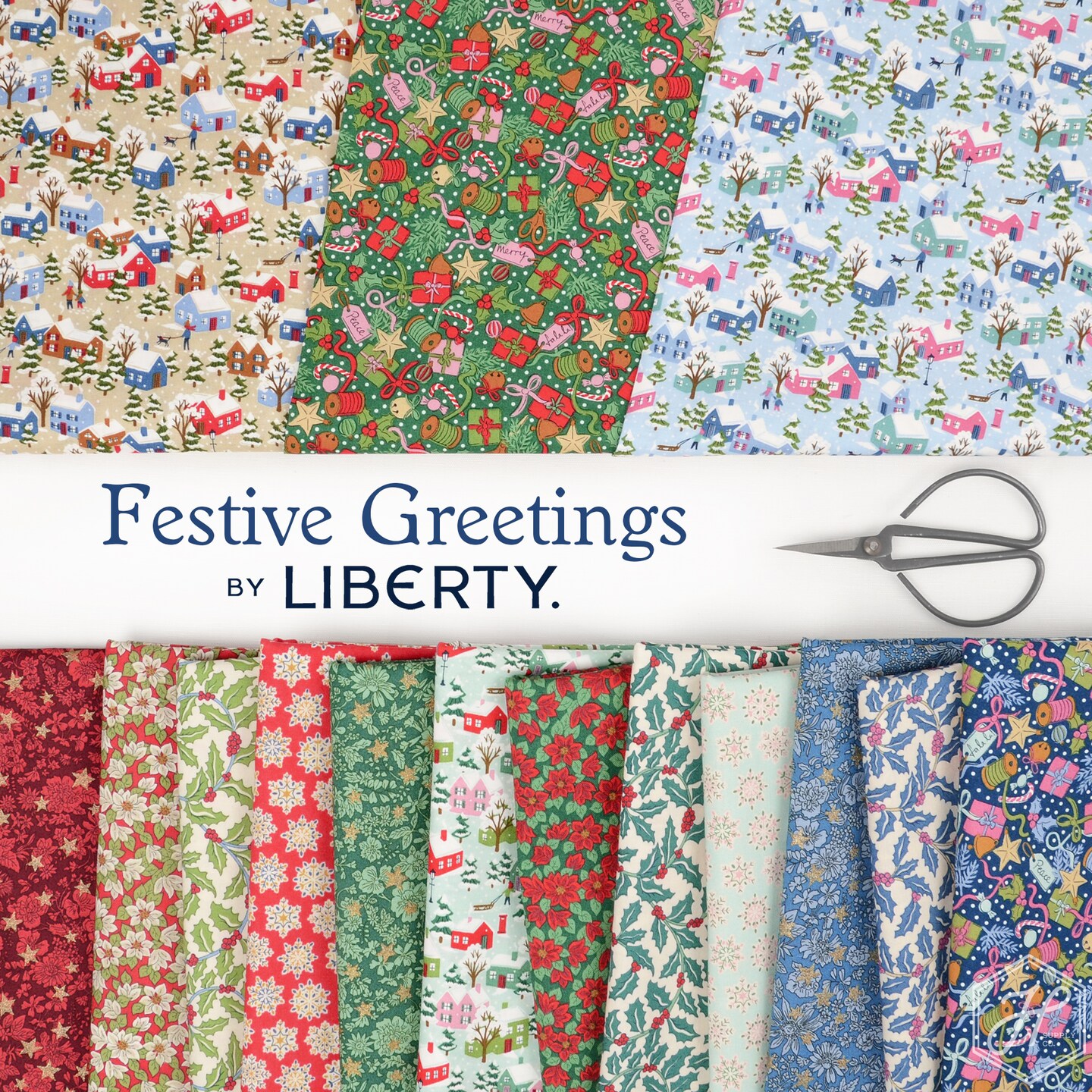 Festive Greetings Fat Quarter Bundle by  for Riley Blake (FQ-LFESGREET-15)