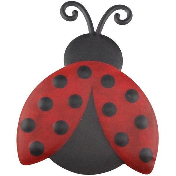 12&#x22; Metal Embossed Ladybug Hanger: Solid
