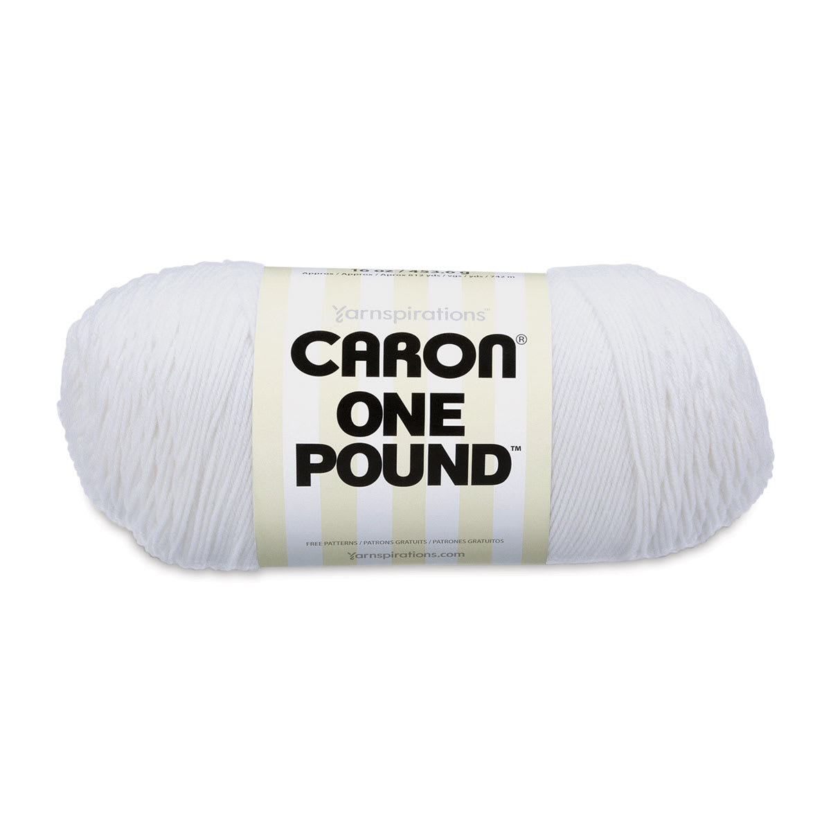 Caron One Pound Acrylic Yarn - 1 lb, 4-Ply, White, Color: White