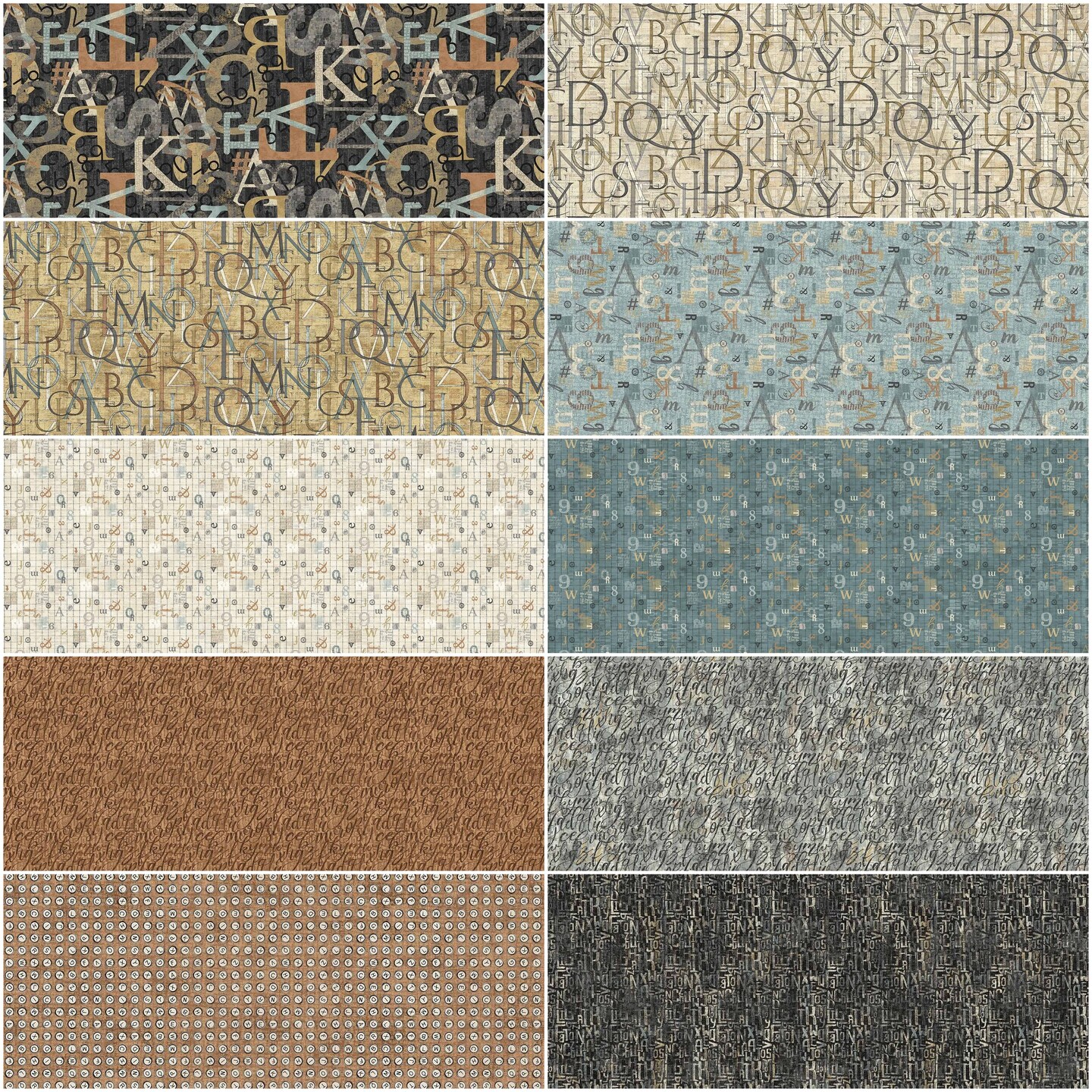 My Type 10&#x22; Square Pack (Layer Cake) by Nina Djuric for Northcott (TMYTYPE42-10)