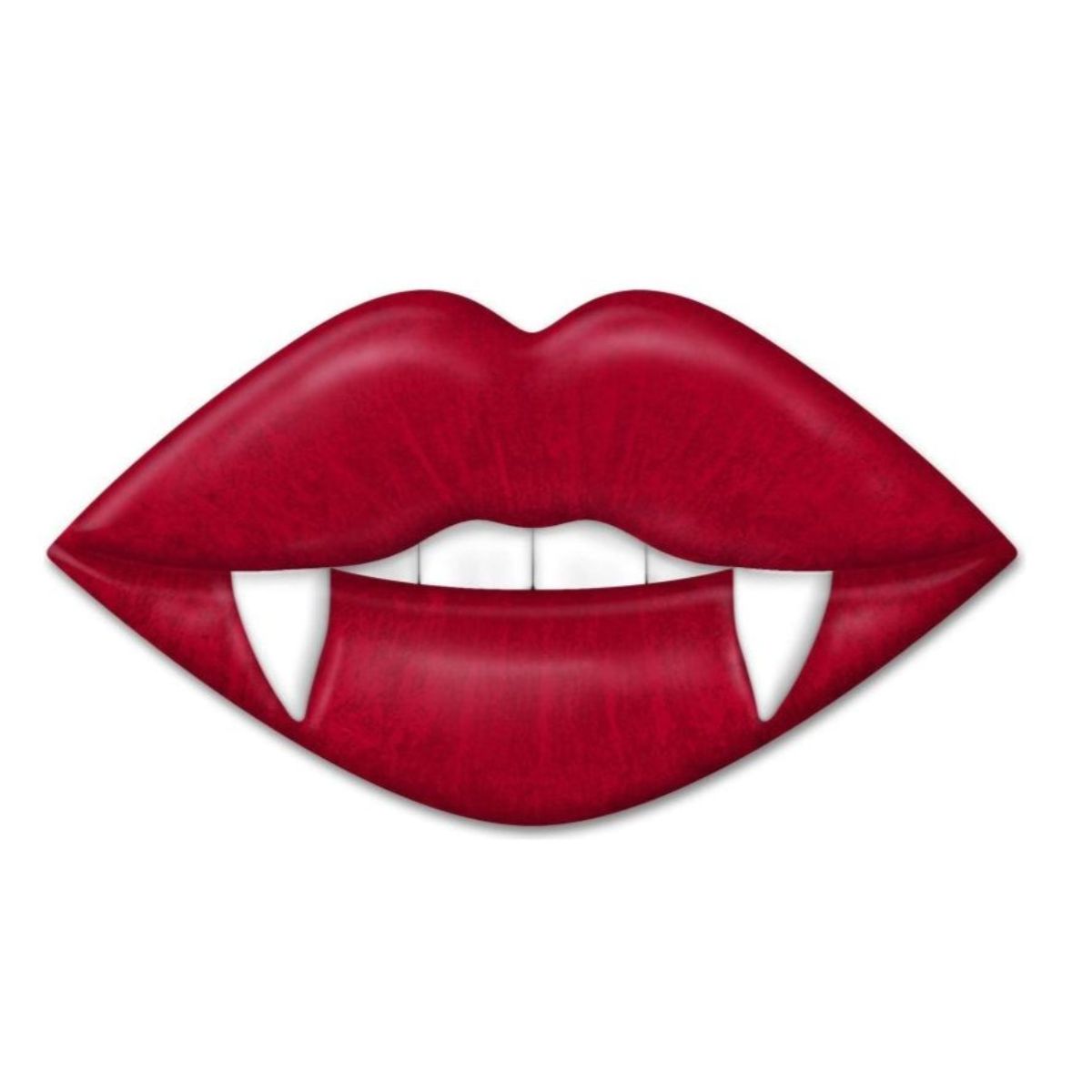 12&#x22; Metal Embossed Hanger: Vampire Lips Red