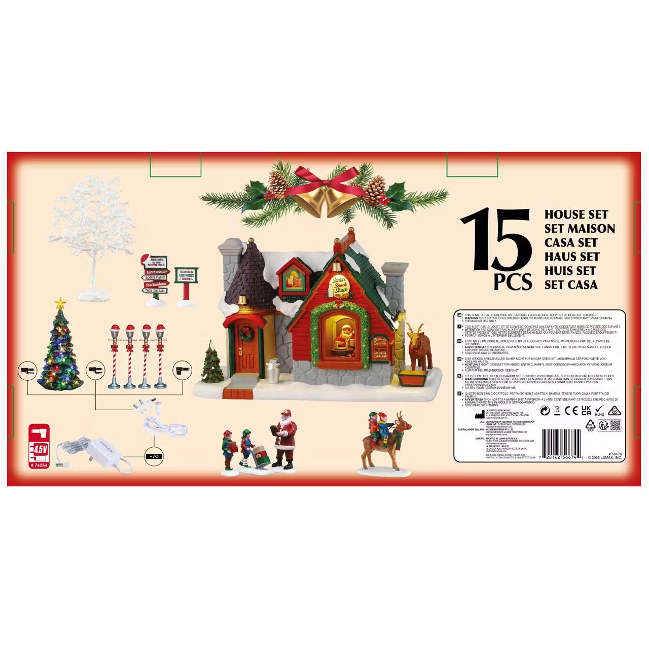 Lemax Santa&#x27;s Wonderland Village: Santa&#x27;s Snack Shack Set