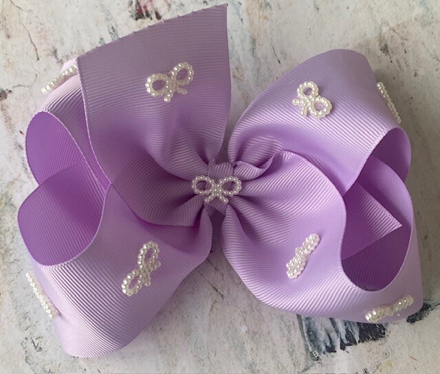 Pink Boutique Large Hair Bow with Pearl Mini Bow Accents 5 inch