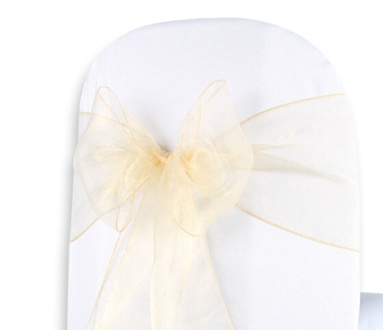 10pcs Organza Chair Sashes Tulle Chair Bows Tie Ribbon for Wedding Birthday Party Ceremony Special Events Banquet Venue Hotel Decoration