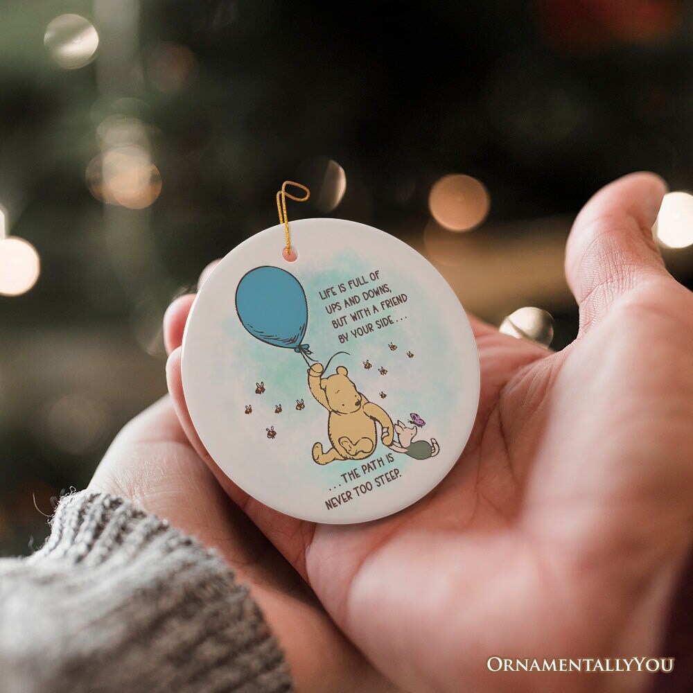 Life&#x27;s Ups and Downs are Easier With a Friend Ornament, Pooh Bear&#x27;s Uplifting Quote Christmas Keepsake and Decor