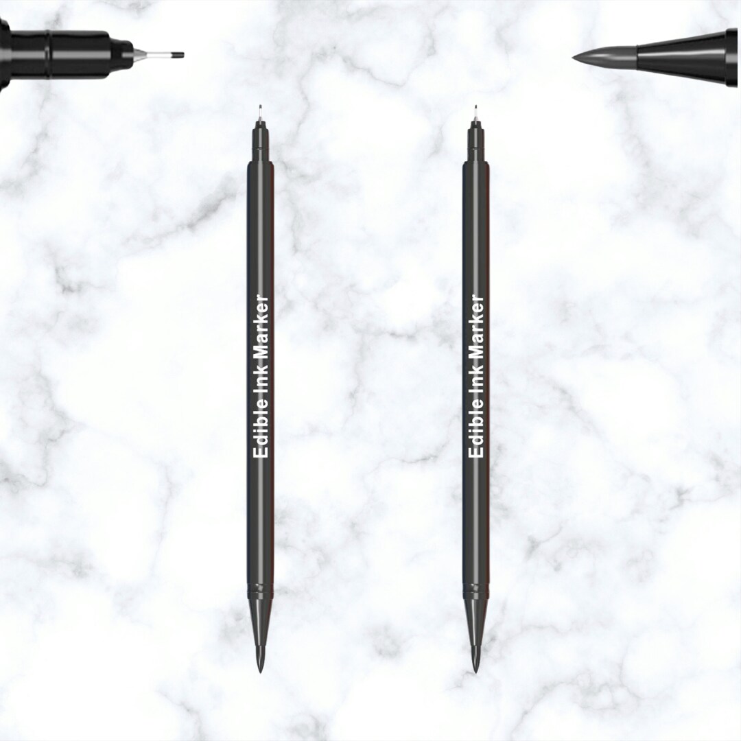 Black Dual Tips Food Coloring Pens Ultra Fine Tip