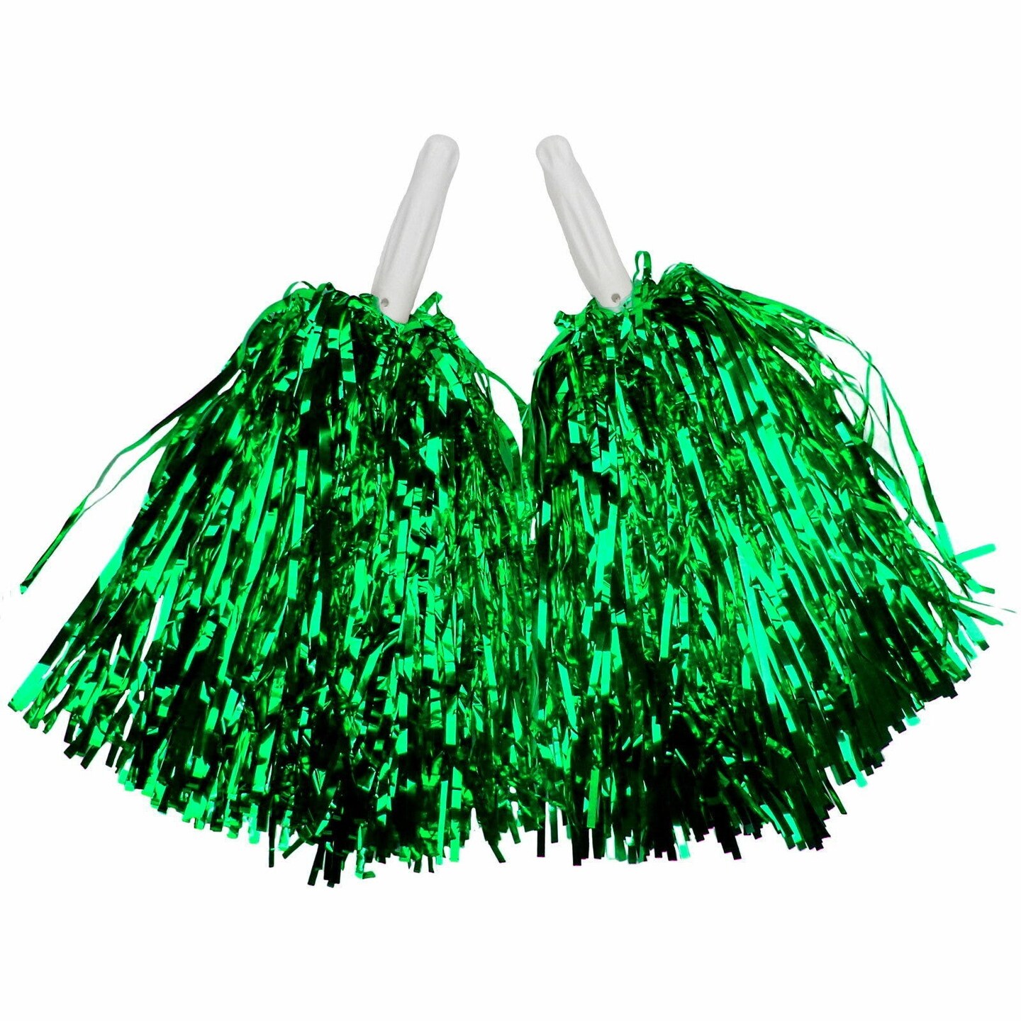 Green Metallic Pom Poms