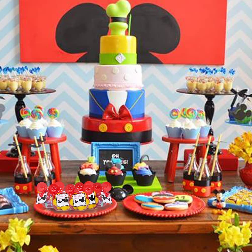 fozi cozi, 8 Pack Cartoon Mouse Birthday Party Supplies Girl-Mouse Party Favors,Ice Cream Bowls Containers,Candy Box, Red