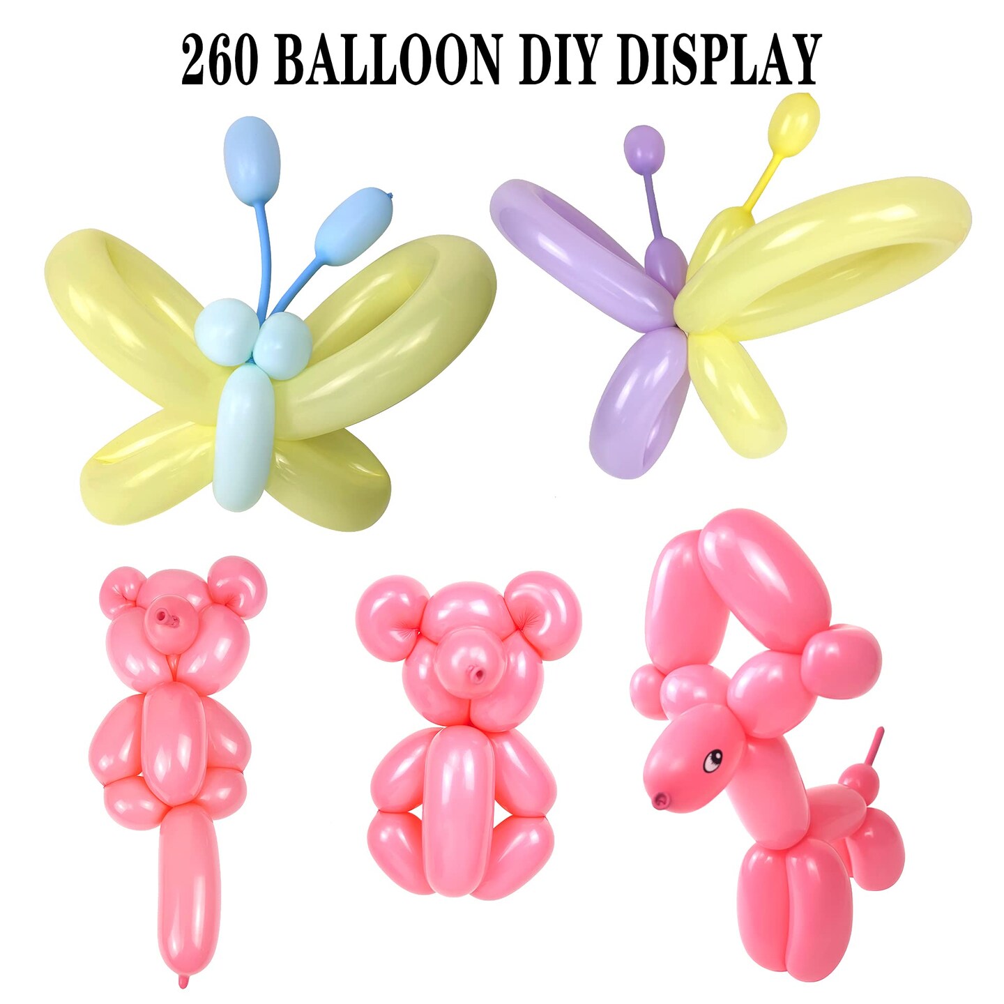 LXZFCRG 260 Balloons, Premium Long Balloons Latex Twisting
