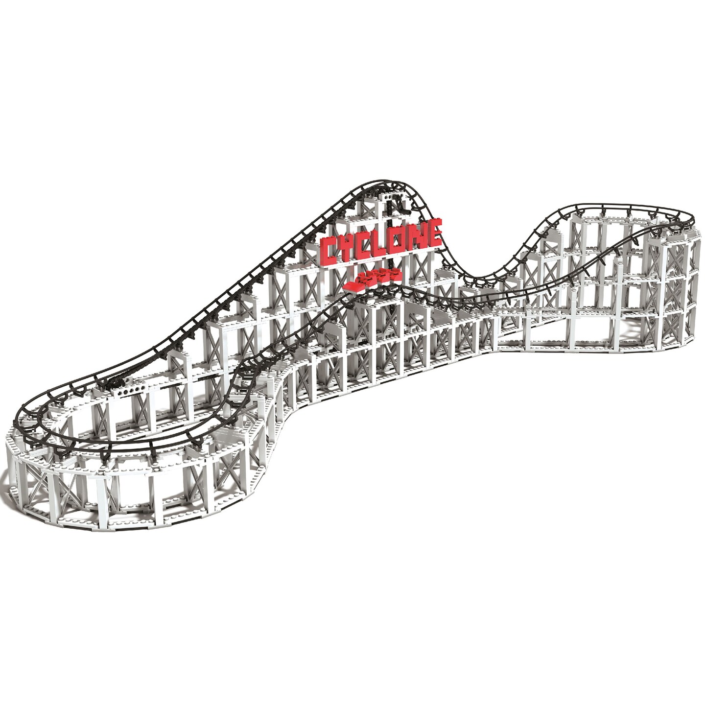 CDX Blocks: Cyclone - 900+ Pieces,  Building Brick Set, Gravity Powered Roller Coaster Model, Promotes STEM Learning
