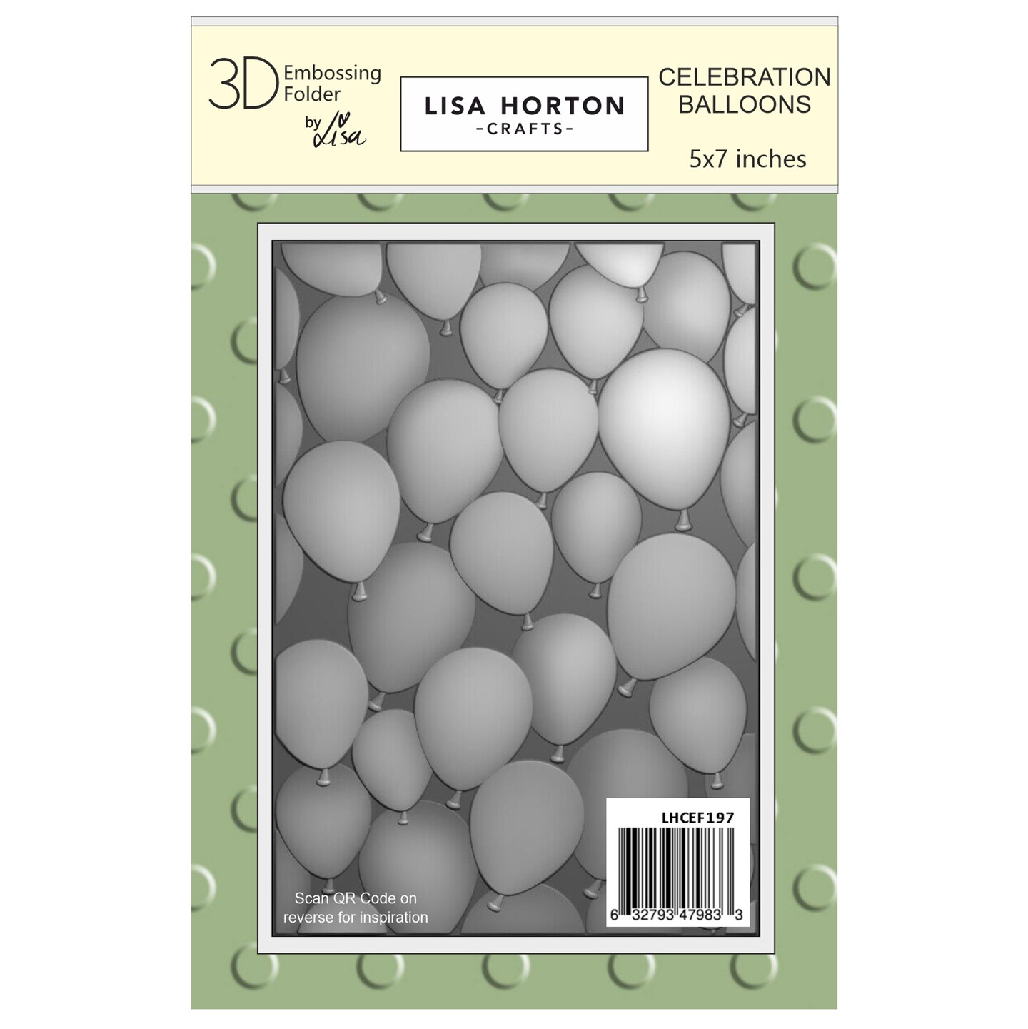 Lisa Horton Crafts Embossing Folder 5"X7"-Celebration Balloons