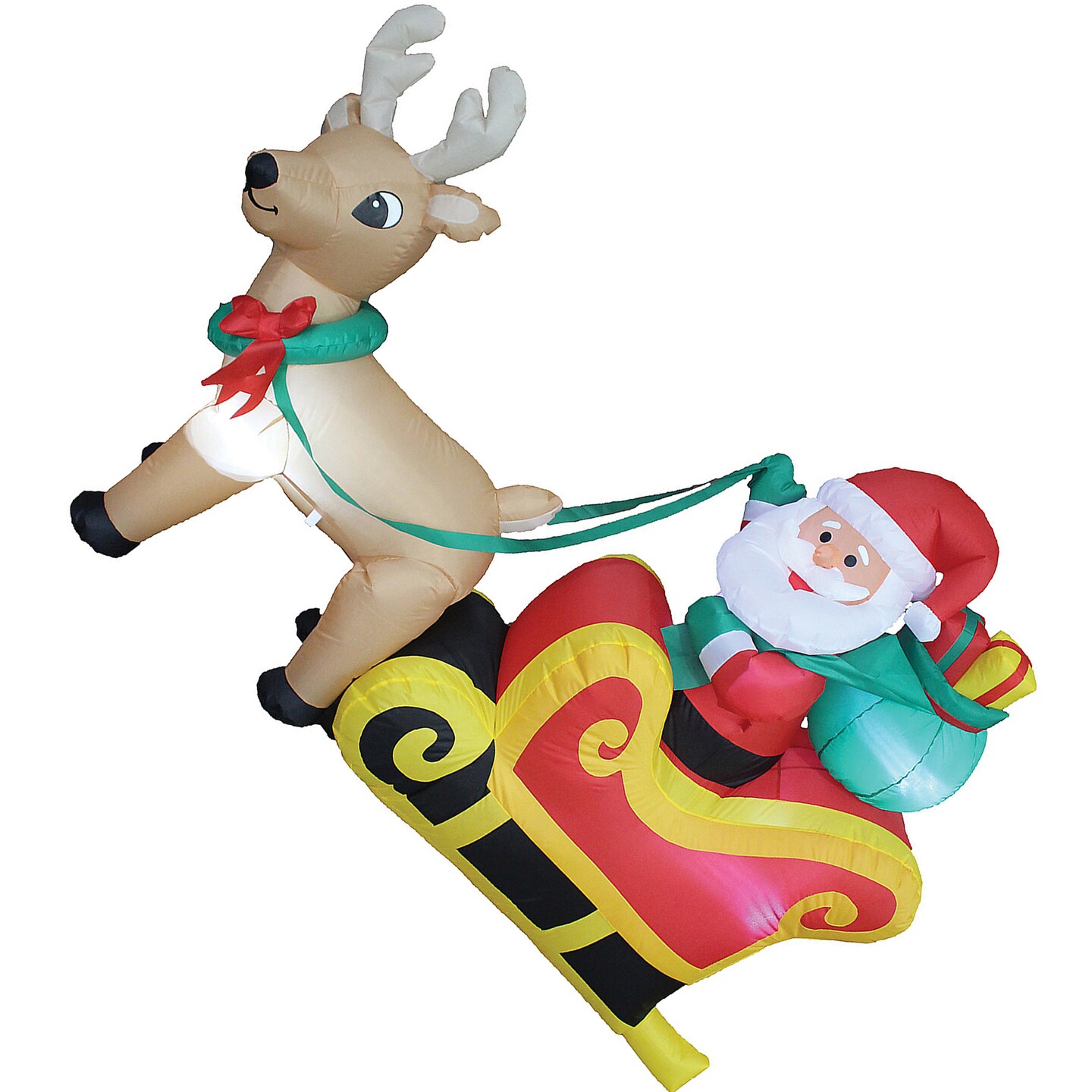 Santa On Sleigh 6 Ft Long