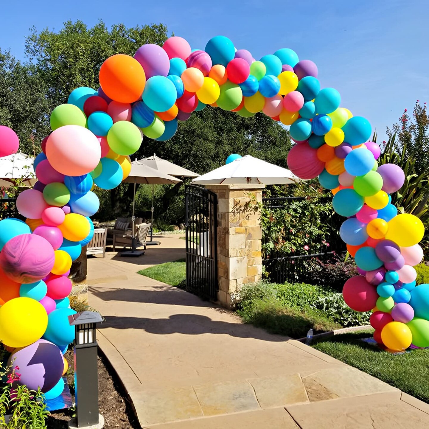 Voircoloria 105pcs Colorful Balloons 12inch Rainbow Latex Balloons for Boys Girls Birthday Baby Shower Gender Reveal Wedding Decorations