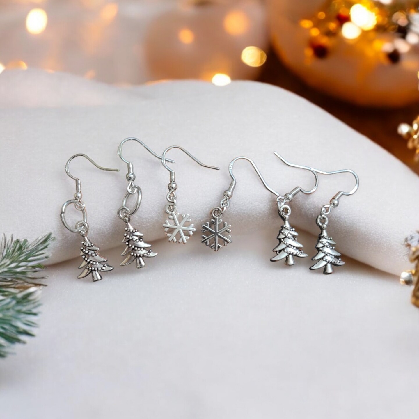 Silver Handmade Christmas Earrings MakerPlace by Michaels