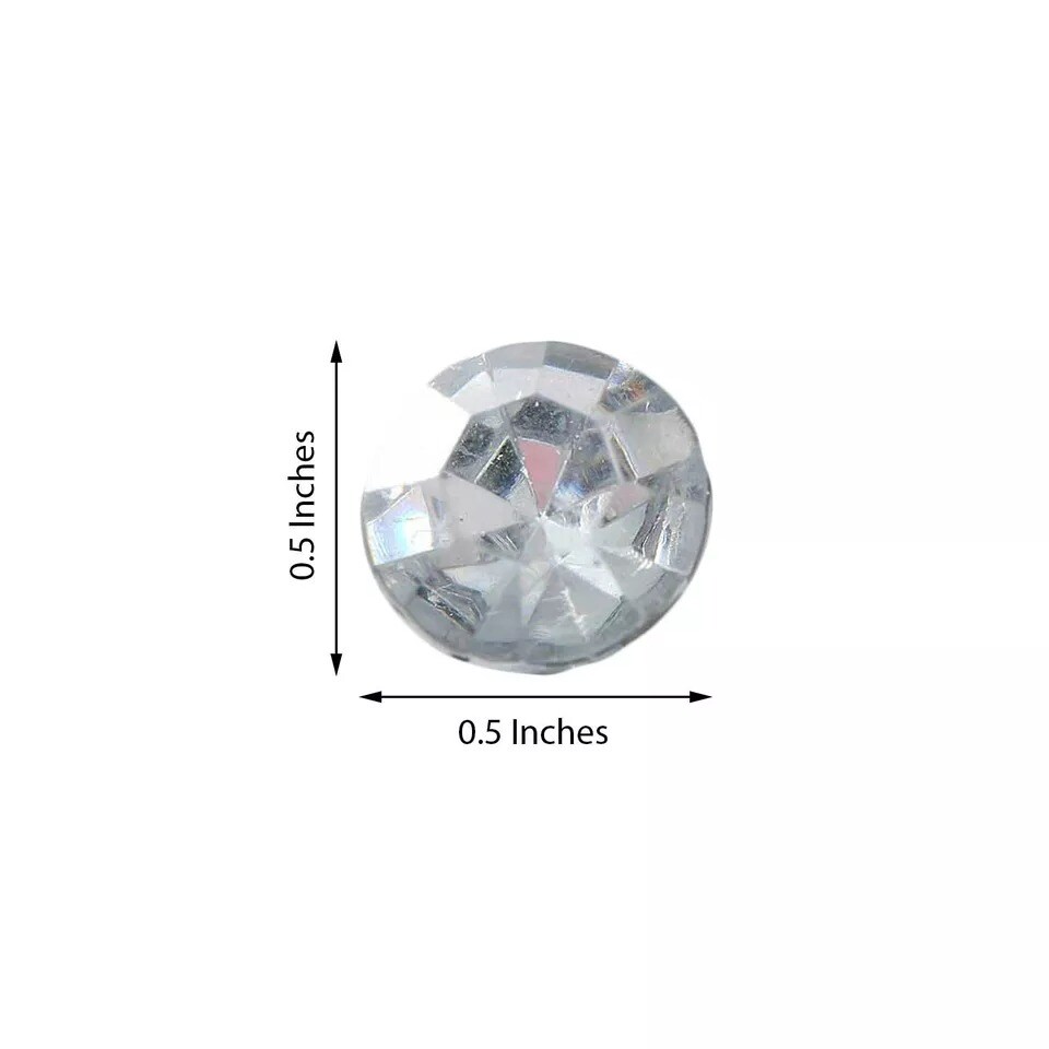 1000 Clear Round Diamond Rhinestones Gems Wedding Crafts Decorations Supplies