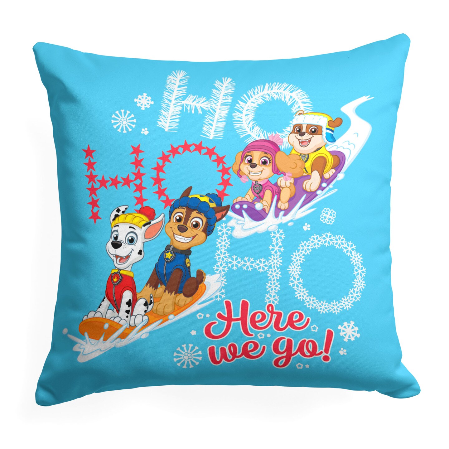 Nickelodeon Paw Patrol Ho Ho Here We Go Throw Pillow 18×18 Inches