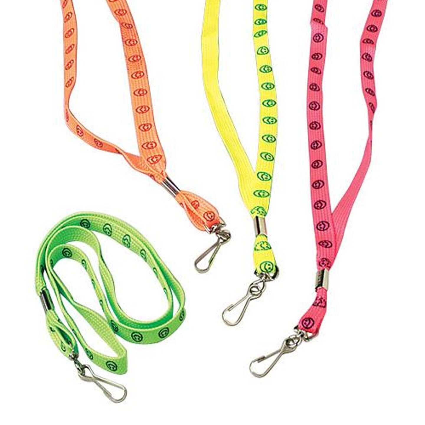 Neon Smile Lanyards Include 12 Units