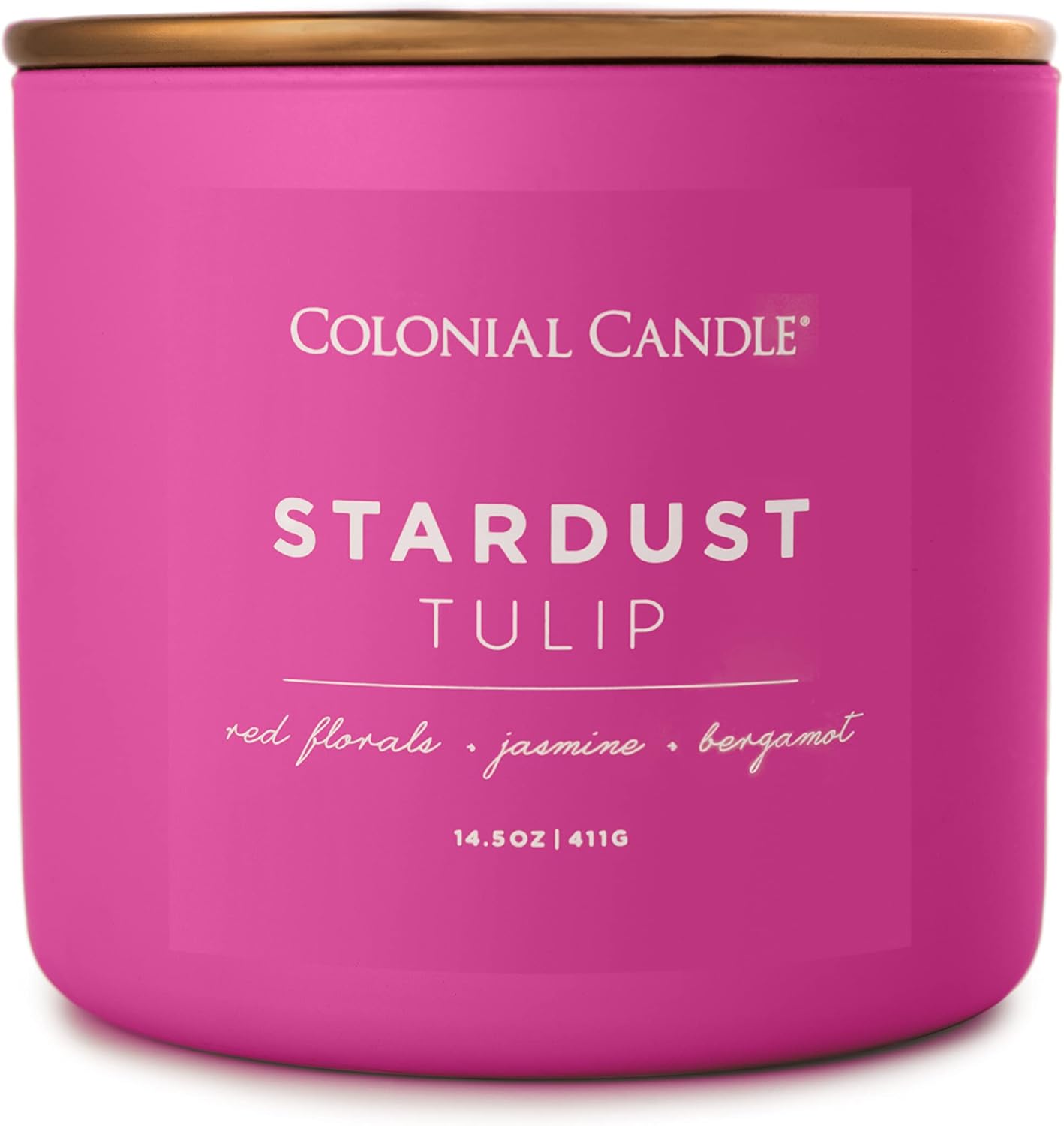 Stardust Tulip Scented Jar Candle, Pop of Color Collection, 3 Wick, 14.5 oz - Up to 60 Hours Burn
