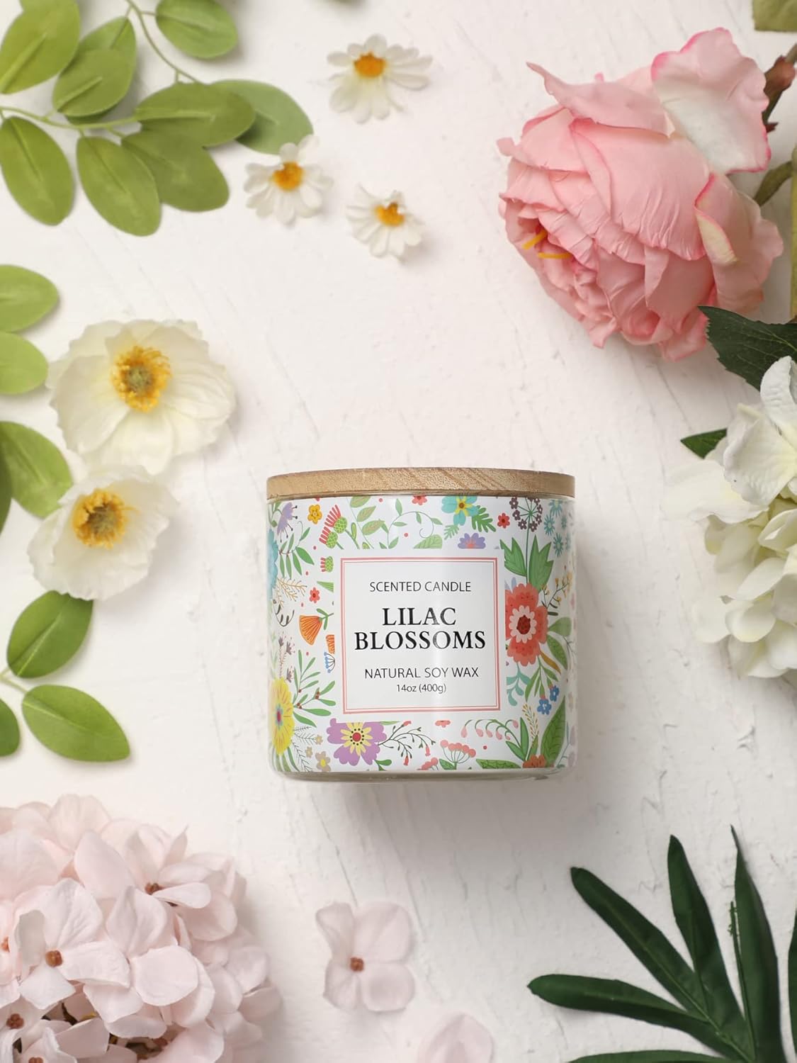 Spring Candle,Easter Scented Candle, Floral Scented Candle, Blossoms Gardenia Scented Candle,Large 3 Wicks, 14 oz