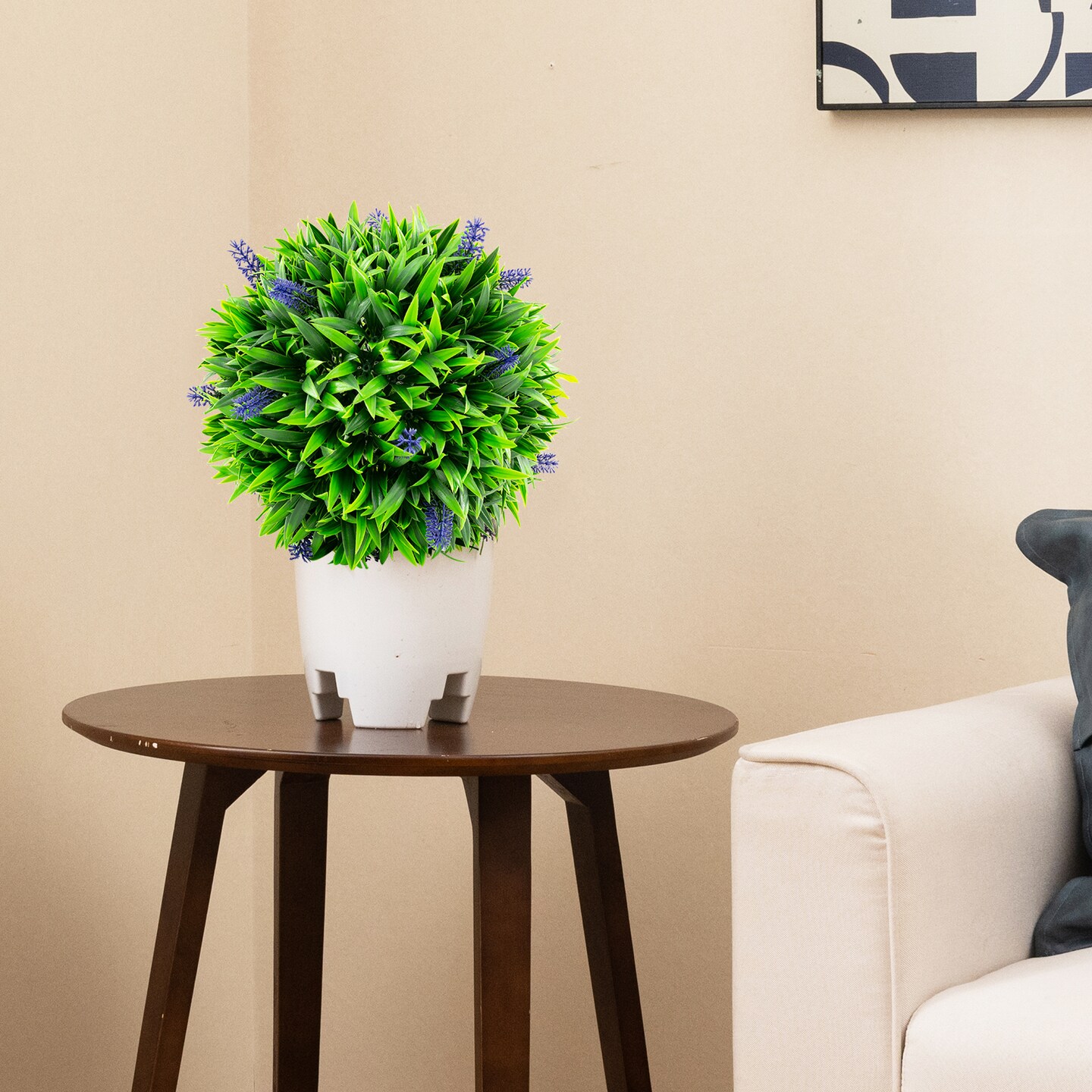 2 Pieces Artificial Lavender Topiary Balls with Flowers Perfect for Decoration