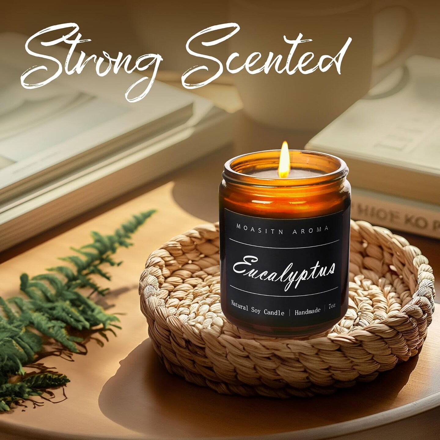 Eucalyptus Highly Scented Candles for Home| Natural Soy Aromatherapy candle| Handmade Long Lasting Jar Candle| Candel Gift for Women,Men| as Birthday,Housewarming,Thank You,Relaxing Gifts| 7oz