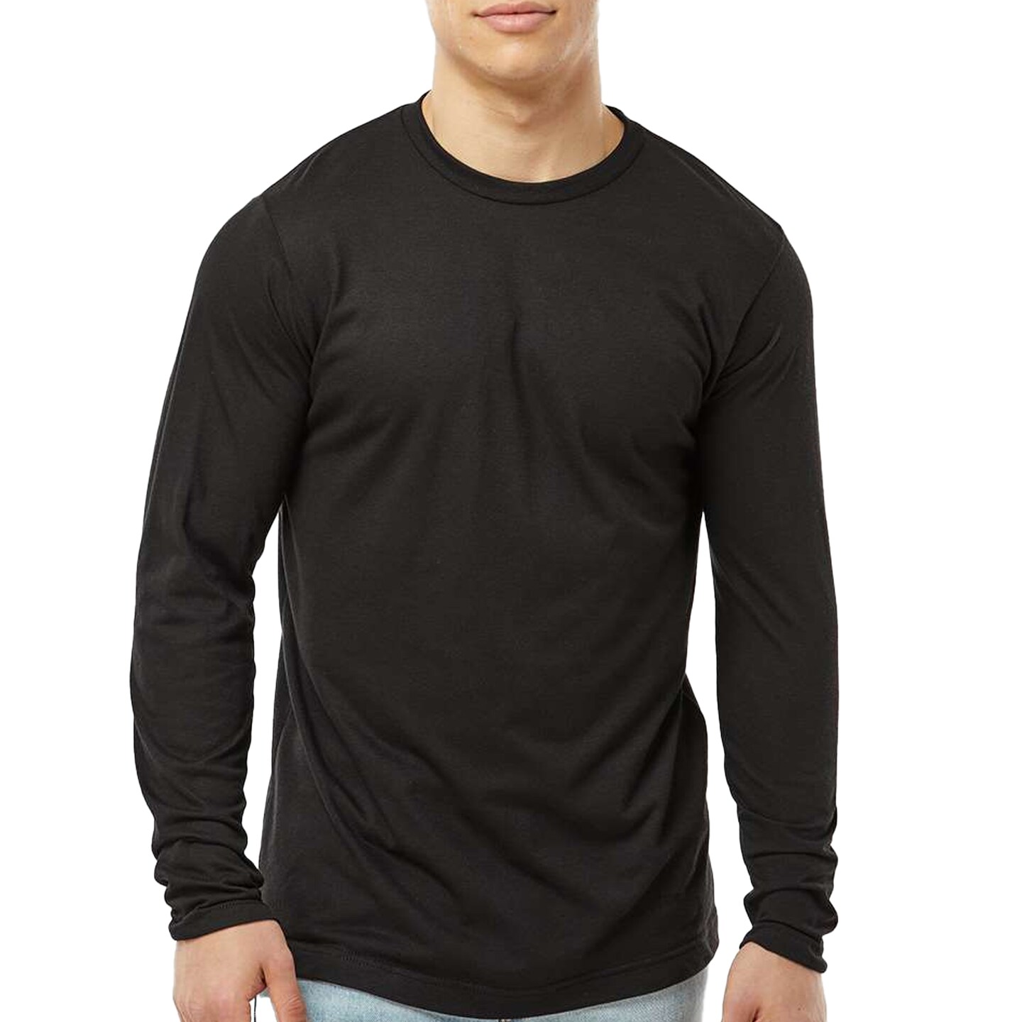 Tultex Poly-Rich Long Sleeve T-Shirt, Adult Pullover Tees for Men Mix Color Crewneck T-Shirt