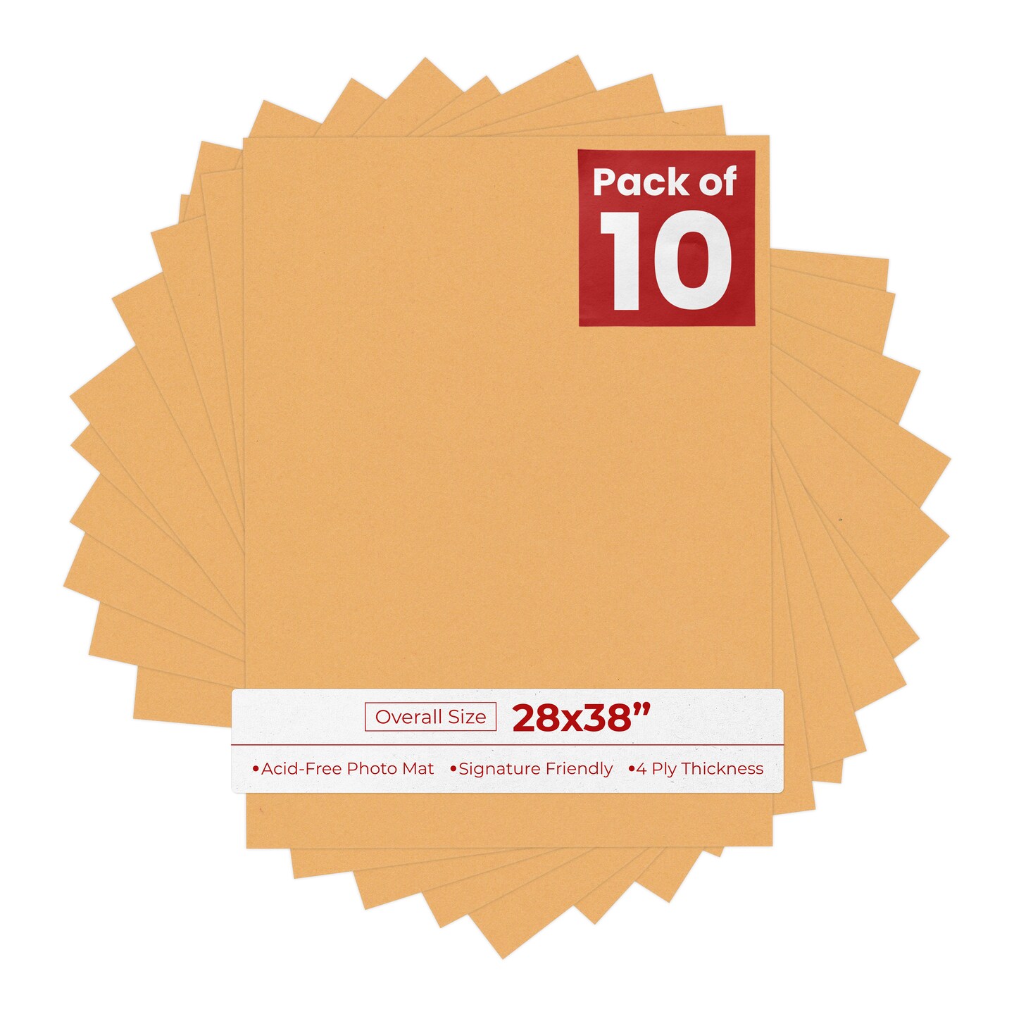Topaz Orange 28x38 Uncut Mat Board - Blank Sheets, No Opening, Color ...