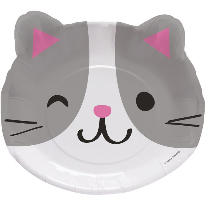 Purr-Fect Cat Party Paper Plate 9&#x22; Asstd Kittens (8/Pkg)