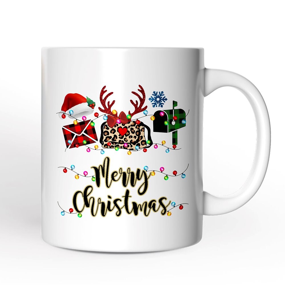 Postal Worker Buffalo Plaid Christmas Mug Gift