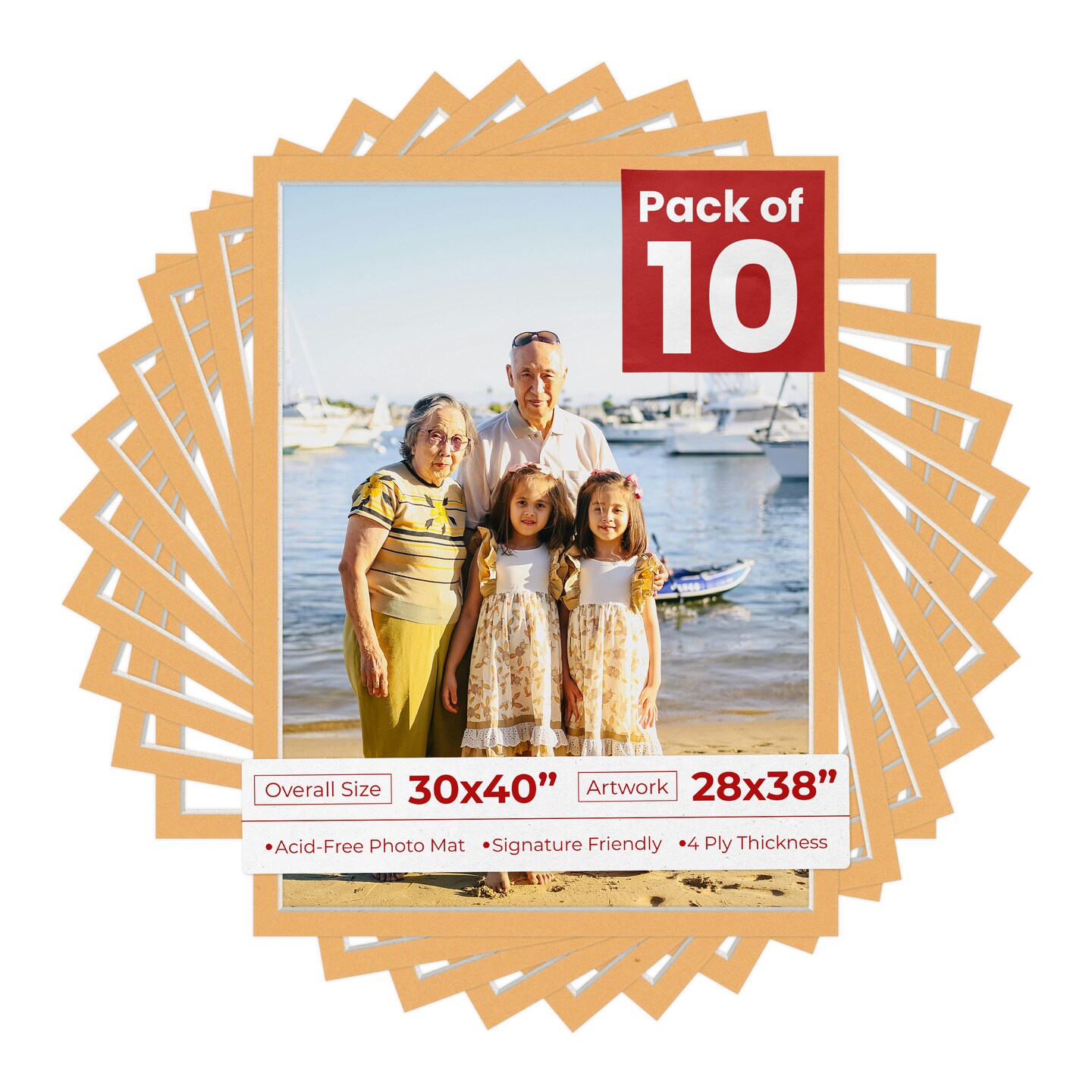 Topaz Orange Mat Board for 30x40 Frames - Fits 28x38 Photos, Color ...