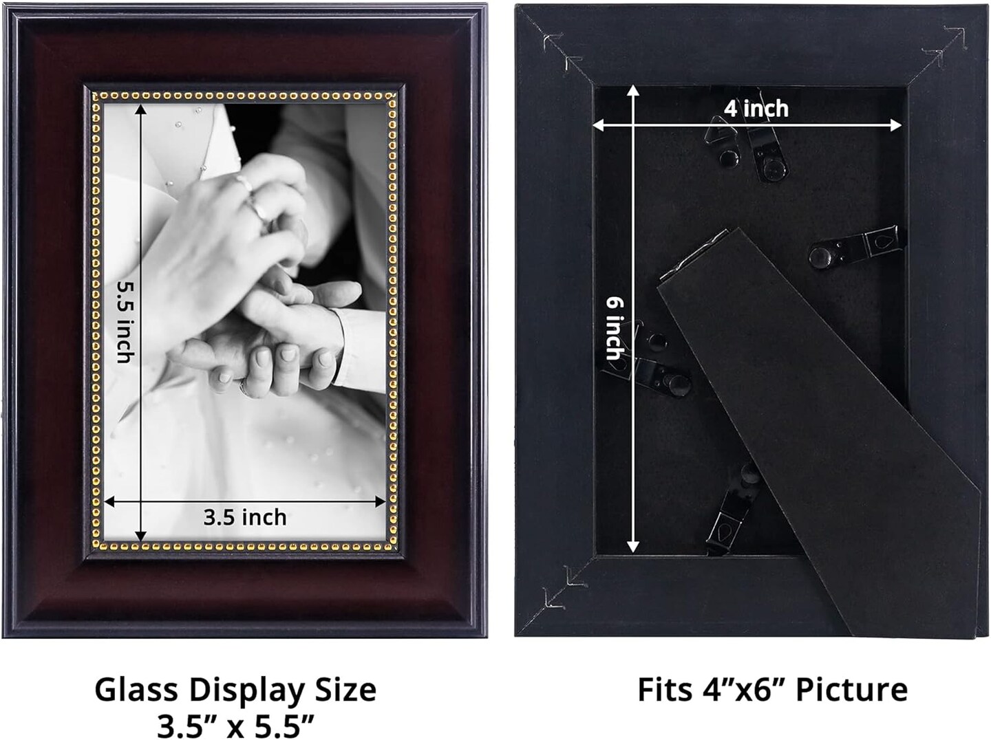 4x6 Picture Frames, Real Glass, Display Photos for Wall or Tabletop