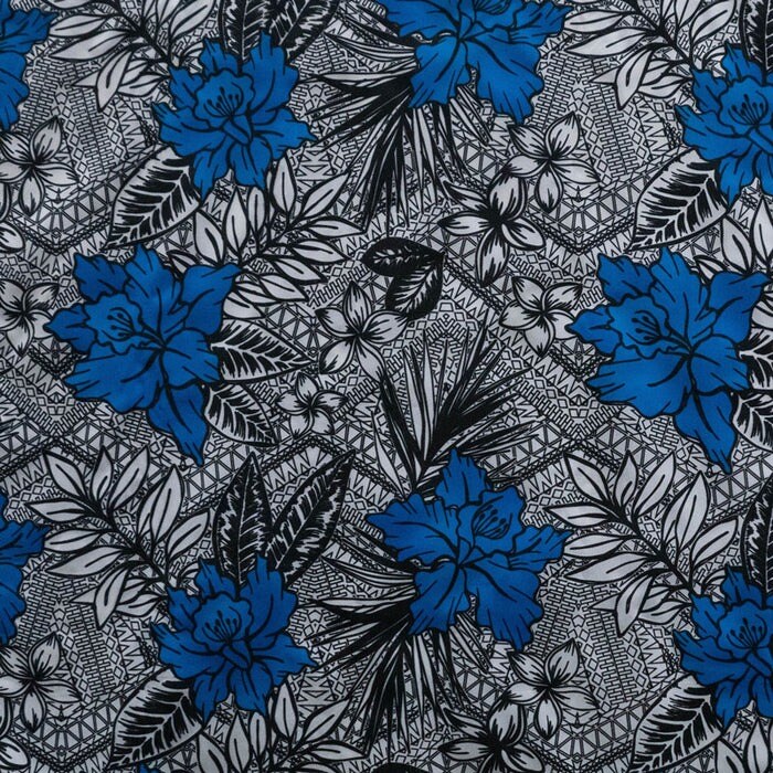 1 Yard All Over Tropical Flowers & Leaves Fabric 100% Polyester 60" Wide