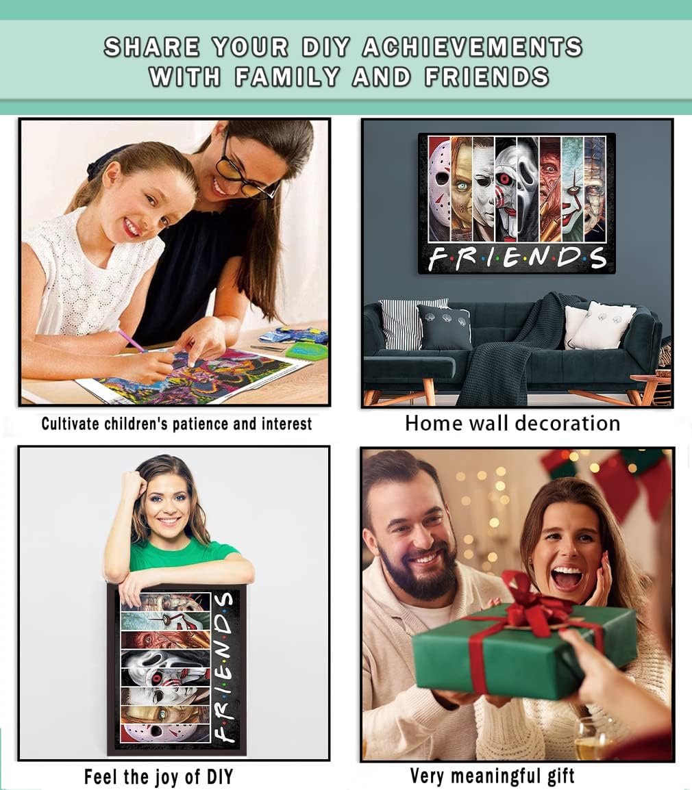 Halloween 5D Diamond Painting Kit for Adults & Kids – Full Drill DIY Diamond Dots Craft, Beginner-Friendly Gem Art for Home Wall Decor, 13.8"x21.7"