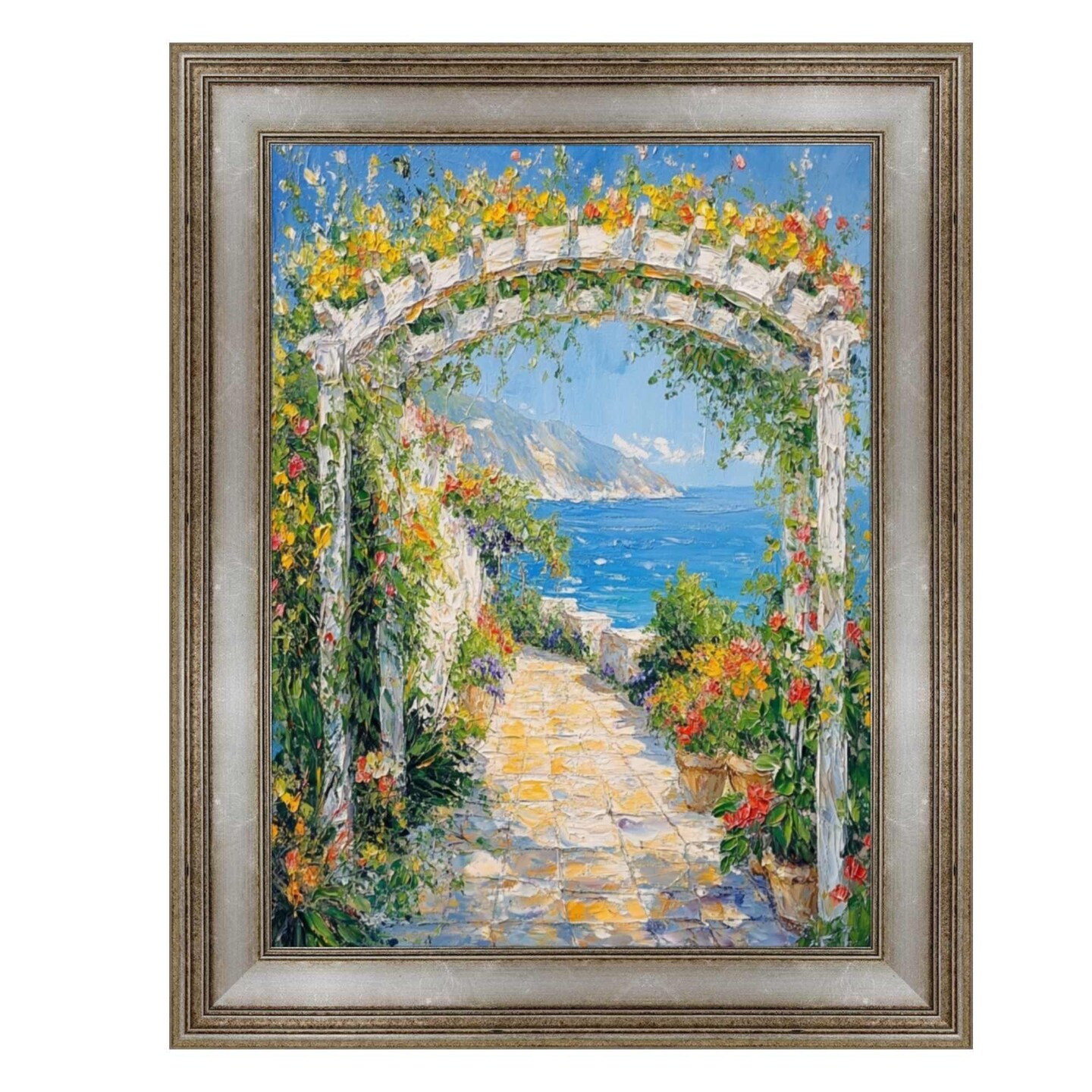 フォトフレーム MO197713C Vintage Antique Silver Flat Panel 20x20 Picture Frame, Size: 20x20