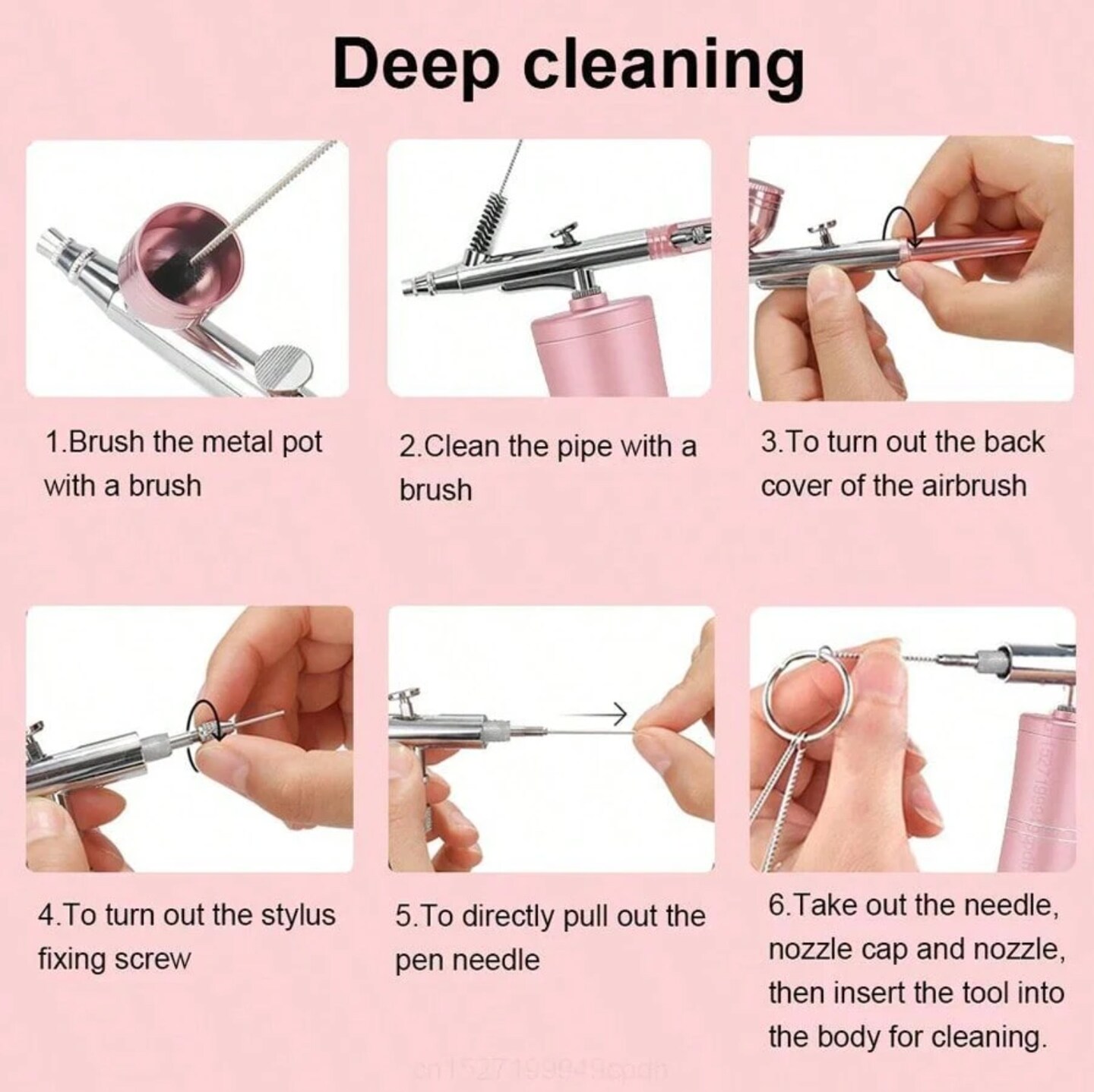 Cordless Rechargeable Airbrush Kit with Compressor - Adjustable High-Pressure Non-Clogging 0.3mm Nozzle Complete Set for Nail Art, Cake Decor, Barber, Model Painting & Makeup