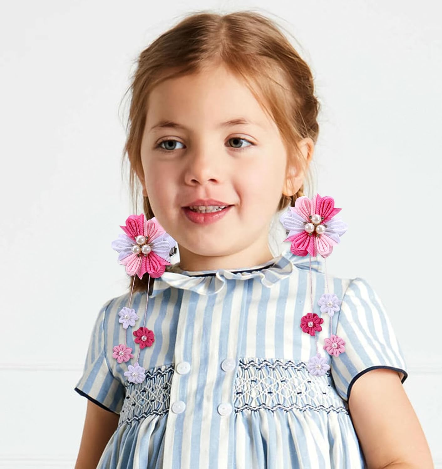 6PCS Flower Hair Bows Clips (Flower Bows-A)
